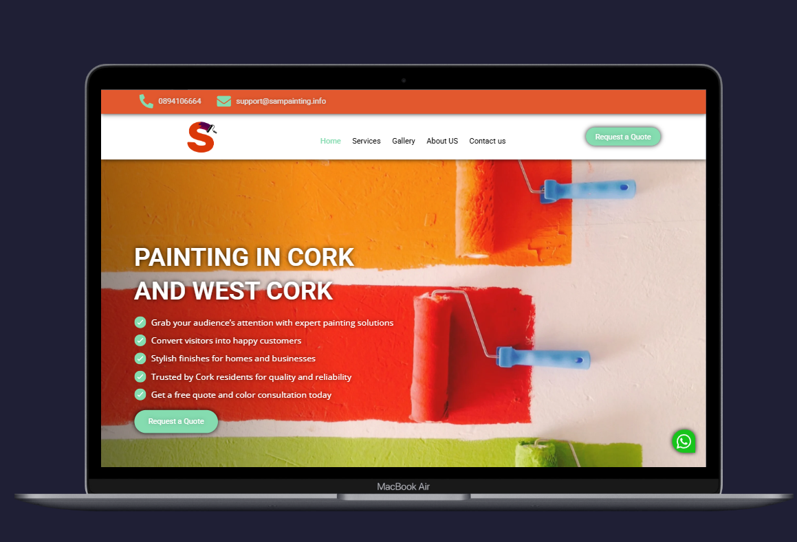 Sam Painting – Service Showcase Website & Portfolio